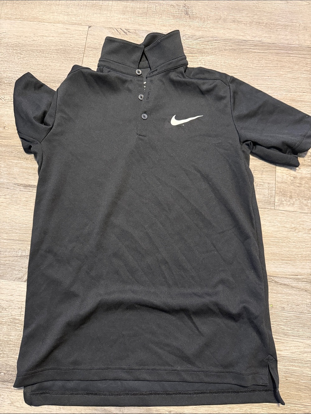 Nike Black Polo Shirt with White Swoosh